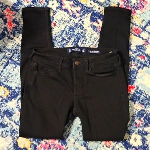 Hollister low rise super skinny black jeans